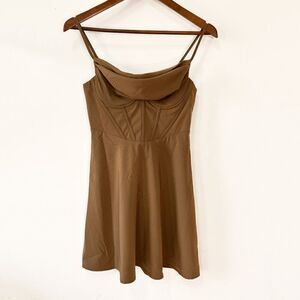 NEW Princess Polly Atlas Brown Mini Bustier Dress
